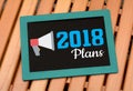 My Plans for 2018 New Year Goals on Wood Slate Royalty Free Stock Photo