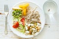 My plate - vegan portion control guide Royalty Free Stock Photo