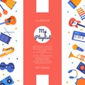 My playlist - colorful flat design style banner Royalty Free Stock Photo