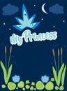 My Princess text above swamp plants at night Royalty Free Stock Photo