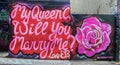 Marry me graffiti in Hosier lane, Melbourne, Australia