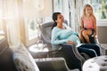 My second pregnancy is just as special as my first. a pregnant woman spending time with her daughter at home. Royalty Free Stock Photo