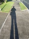 My shadow walking around the block
