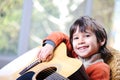 My son playing guitar Royalty Free Stock Photo