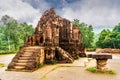 Ruins of Old hindu My Son temple in Vietnam Royalty Free Stock Photo