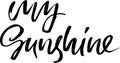 My sunshine. Modern dry brush lettering. Vector illustration.