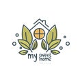 My sweet home logo template design, eco friendly house concept vector Illustration on a white background Royalty Free Stock Photo