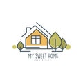 My sweet home logo template design, eco friendly house concept vector Illustration on a white background Royalty Free Stock Photo