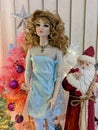 My Tonner Doll Christmas Table Display Royalty Free Stock Photo