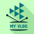 My vlog logo, flat style Royalty Free Stock Photo