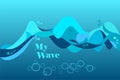 My wave, ocean waving abstract background, vector illustration Royalty Free Stock Photo