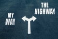 My way vs the highway choice concept Royalty Free Stock Photo