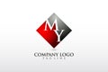 MY, YM letter company logo design vector