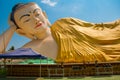 Mya Tha Lyaung Reclining Buddha. Bago. Myanma. Burma.