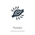 Myalgia icon vector. Trendy flat myalgia icon from Coronavirus Prevention collection isolated on white background. Vector