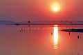 Myanmar, Amarapura, sunset at U Bein