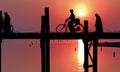 Myanmar, Amarapura, U Bein bridge; Royalty Free Stock Photo