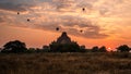 Myanmar Bagan historical site on sunrise. Burma Asia. Buddha pagoda Royalty Free Stock Photo