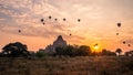 Myanmar Bagan historical site on sunrise. Burma Asia. Buddha pagoda