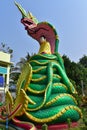 Myanmar Buddha statue on two Burmese dragons