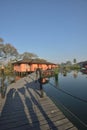 Inle Lake floating luxury house Royalty Free Stock Photo