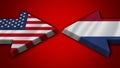Myanmar Burma vs United States of America Arrow Flags