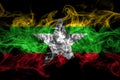 Myanmar, Burmese smoke flag isolated on black background