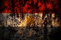 Myanmar, Chin National Army flag on grunge metal background texture with scratches and cracks