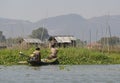 Myanmar Fishing and floating house Royalty Free Stock Photo