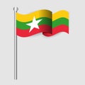 Myanmar flag, ASEAN. Association of Southeast Asian Nations and International Trade Membership background vector