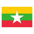 Myanmar flag icon cartoon vector. Map day culture