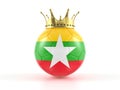 Myanmar flag soccer ball with crown