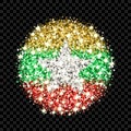 Myanmar flag sparkling badge