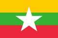 Myanmar flag standard size in asia