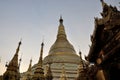 Myanmar golden pagoda sunshine Royalty Free Stock Photo