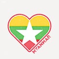 Myanmar heart flag badge.