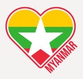Myanmar heart flag badge.
