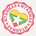 Myanmar heart flag logo.