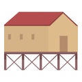 Myanmar house icon cartoon vector. Architecture map