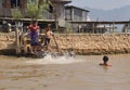 Myanmar Inle lake family happy life