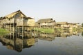 Myanmar Inle Lake - Stelt Houses Royalty Free Stock Photo