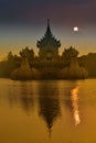 Dragon Tower Kandawgyi Lake tower sunrise Royalty Free Stock Photo