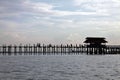 Myanmar lake landscape, U-Bein bridge in Amarapura