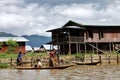 Myanmar life on Inle lake Royalty Free Stock Photo