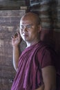 Myanmar monk`s portait Royalty Free Stock Photo