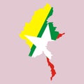 MYANMAR National flag map