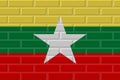 Myanmar brick flag illustration