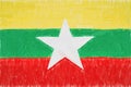 Myanmar painted flag