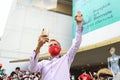 Myanmar protesters joined thai protesters protest at Pathumwan Intersection