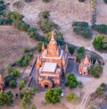 Myanmar temples at sunrise in the summer